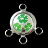 Zinc Alloy Enamel Connector, Round, 16x25mm, Sold by Bag