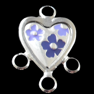 Zinc Alloy Enamel Connector, Heart, 16x26mm, Sold by Bag