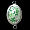 Zinc Alloy Enamel Connector, Oval, 19x35mm, Sold by Bag