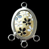 Zinc Alloy Enamel Connector, Oval, 19x35mm, Sold by Bag