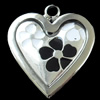 Zinc Alloy Enamel Pendant, Heart, 26x29mm, Sold by Bag