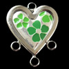 Zinc Alloy Enamel Connector, Heart, 26x33mm, Sold by Bag