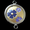 Zinc Alloy Enamel Connector, Round, 26x36mm, Sold by Bag