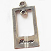 Pendant, Zinc Alloy Jewelry Findings, 12x24mm, Sold by Bag