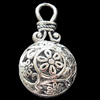 Hollow Bali Pendant Zinc Alloy Jewelry Findings, 18x32mm, Sold by Bag