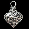 Hollow Bali Pendant Zinc Alloy Jewelry Findings, 20x32mm, Sold by Bag