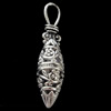 Hollow Bali Pendant Zinc Alloy Jewelry Findings, 12x47mm, Sold by Bag