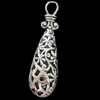 Hollow Bali Pendant Zinc Alloy Jewelry Findings, 13x45mm, Sold by Bag