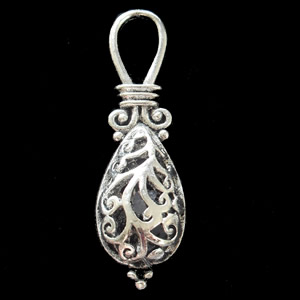 Hollow Bali Pendant Zinc Alloy Jewelry Findings, 13x43mm, Sold by Bag