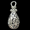 Hollow Bali Pendant Zinc Alloy Jewelry Findings, 13x36mm, Sold by Bag