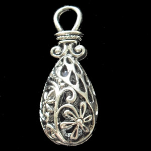 Hollow Bali Pendant Zinc Alloy Jewelry Findings, 13x36mm, Sold by Bag