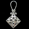 Hollow Bali Pendant Zinc Alloy Jewelry Findings, 19x39mm, Sold by Bag