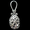 Hollow Bali Pendant Zinc Alloy Jewelry Findings, 13x39mm, Sold by Bag