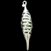 Hollow Bali Pendant Zinc Alloy Jewelry Findings, 11x46mm, Sold by Bag