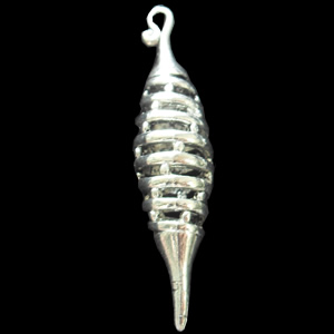 Hollow Bali Pendant Zinc Alloy Jewelry Findings, 11x46mm, Sold by Bag