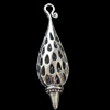 Hollow Bali Pendant Zinc Alloy Jewelry Findings, 9x34mm, Sold by Bag