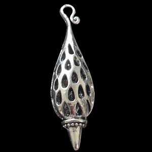 Hollow Bali Pendant Zinc Alloy Jewelry Findings, 9x34mm, Sold by Bag