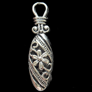 Hollow Bali Pendant Zinc Alloy Jewelry Findings, 10x38mm, Sold by Bag