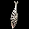 Hollow Bali Pendant Zinc Alloy Jewelry Findings, 10x40mm, Sold by Bag