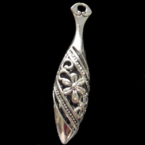 Hollow Bali Pendant Zinc Alloy Jewelry Findings, 10x40mm, Sold by Bag