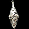 Hollow Bali Pendant Zinc Alloy Jewelry Findings, 13x40mm, Sold by Bag