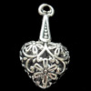 Hollow Bali Pendant Zinc Alloy Jewelry Findings, 15x29mm, Sold by Bag