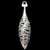 Hollow Bali Pendant Zinc Alloy Jewelry Findings, 11x44mm, Sold by Bag