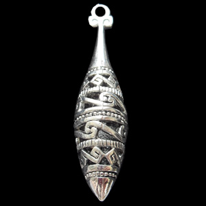Hollow Bali Pendant Zinc Alloy Jewelry Findings, 11x44mm, Sold by Bag