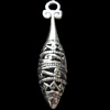 Hollow Bali Pendant Zinc Alloy Jewelry Findings, 8x33mm, Sold by Bag