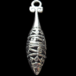 Hollow Bali Pendant Zinc Alloy Jewelry Findings, 8x33mm, Sold by Bag