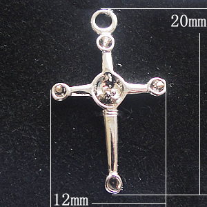 Copper Pendant Setting Jewelry Findings, Cross 12x20mm, Sold by Bag