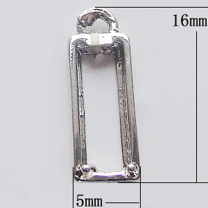 Copper Pendant Setting Jewelry Findings, Rectangle 5x16mm, Sold by Bag