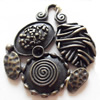 Pendant, Zinc Alloy Jewelry Findings, 35x40mm, Sold by Bag