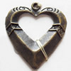 Pendant, Zinc Alloy Jewelry Findings, 29x33mm, Sold by Bag