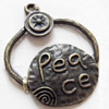 Pendant, Zinc Alloy Jewelry Findings, 30x36mm, Sold by Bag