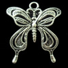 Pendant, Zinc Alloy Jewelry Findings, Butterfly, 30x36mm, Sold by Bag
