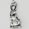 Pendant, Zinc Alloy Jewelry Findings, Rabbit 8x25mm, Sold by Bag