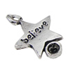 Pendant, Zinc Alloy Jewelry Findings, Star 12x18mm, Sold by Bag