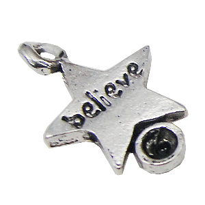 Pendant, Zinc Alloy Jewelry Findings, Star 12x18mm, Sold by Bag