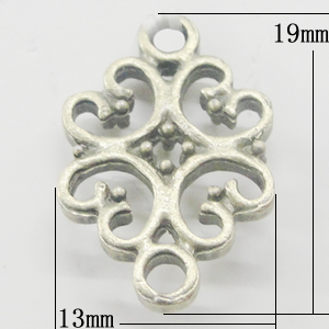Connectors, Zinc Alloy Jewelry Findings, 13x19mm, Sold by Bag