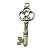 Pendant, Zinc Alloy Jewelry Findings, Key 10x28mm, Sold by Bag