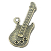 Pendant, Zinc Alloy Jewelry Findings, Guitar 12x28mm, Sold by Bag