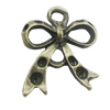 Pendant, Zinc Alloy Jewelry Findings, Bowknot 15x18mm, Sold by Bag