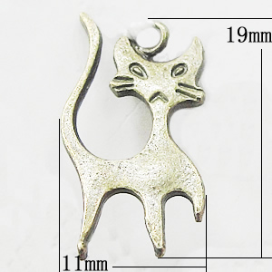 Pendant, Zinc Alloy Jewelry Findings, Animal 11x19mm, Sold by Bag