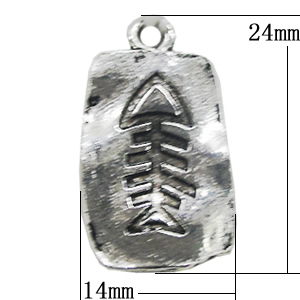 Pendant, Zinc Alloy Jewelry Findings, Twist Rectangle 14x24mm, Sold by Bag