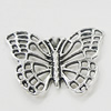 Pendant, Zinc Alloy Jewelry Findings, Butterfly 25x18mm, Sold by Bag