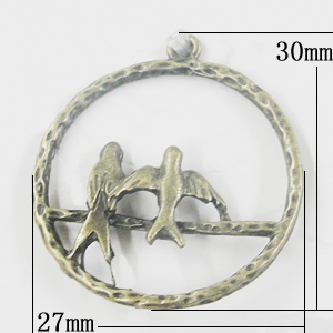 Pendant, Zinc Alloy Jewelry Findings, 27x30mm, Sold by Bag