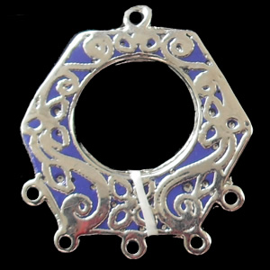 Zinc Alloy Enamel Connector, 19x22mm, Sold by Bag