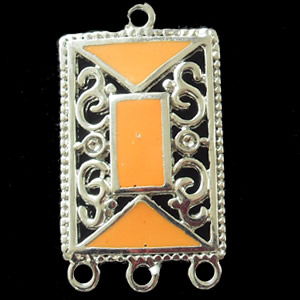 Zinc Alloy Enamel Connector, 18x34mm, Sold by Bag