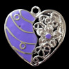 Zinc Alloy Enamel Pendant, 27x36mm, Sold by Bag